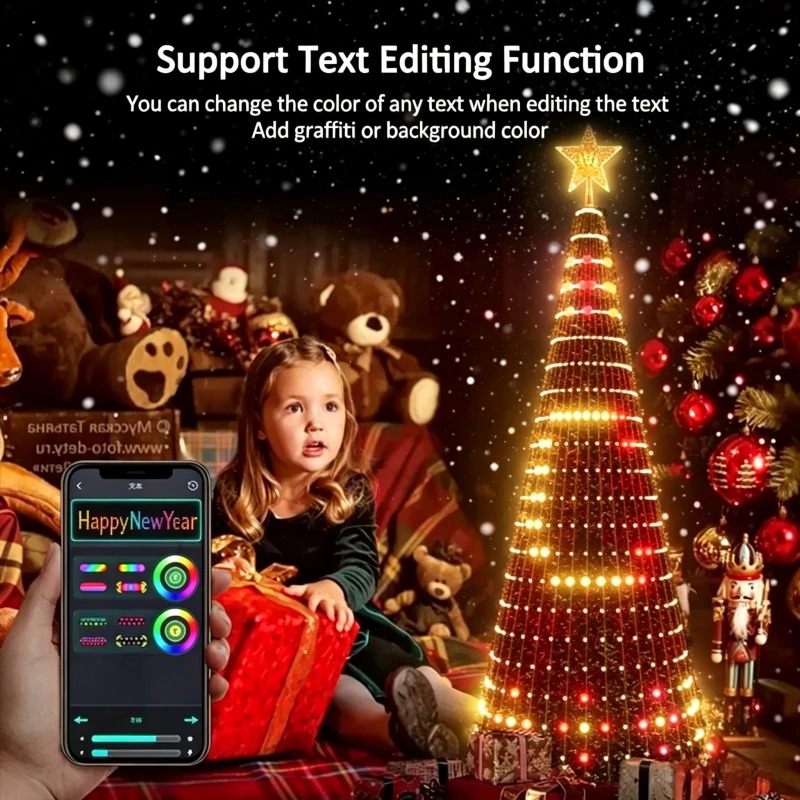 Lighting Christmas Decor - Smarte RGB Weihnachtsbaumspitzenleuchte, Bluetooth APP Ferngesteuerte