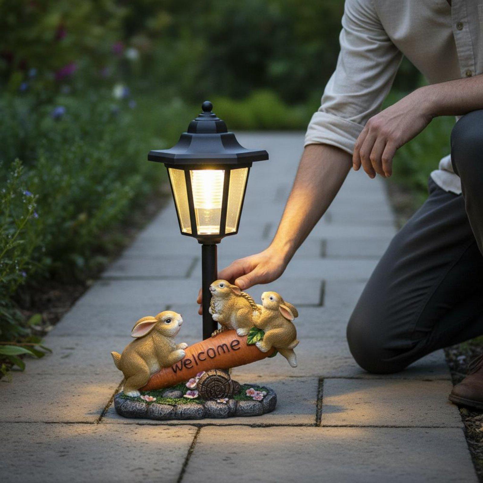 Lighting Decoration Ideas - Solar-Kaninchen-Statue, dekoratives Kaninchen-Solarlicht, Geschenkidee für den