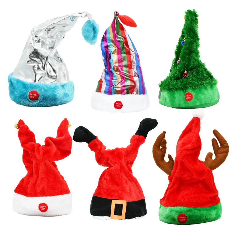 Up Lighting Decor - Kreativer elektrischer Weihnachts-Schwinghut mit Musik und