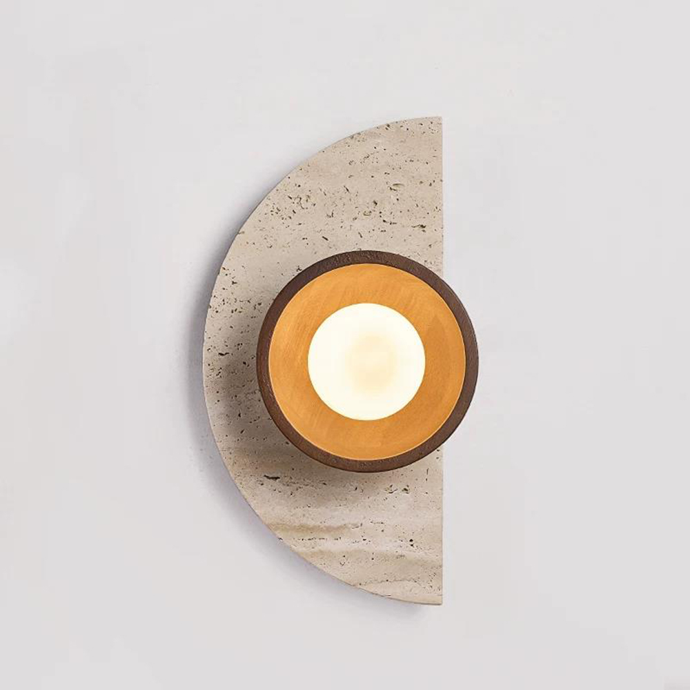 Decor Lighting Cy - Designer-Kreative Halbkreisförmige Naturstein-LED-Wandleuchte Wohnzimmer Schlafzimmer Treppenhaus