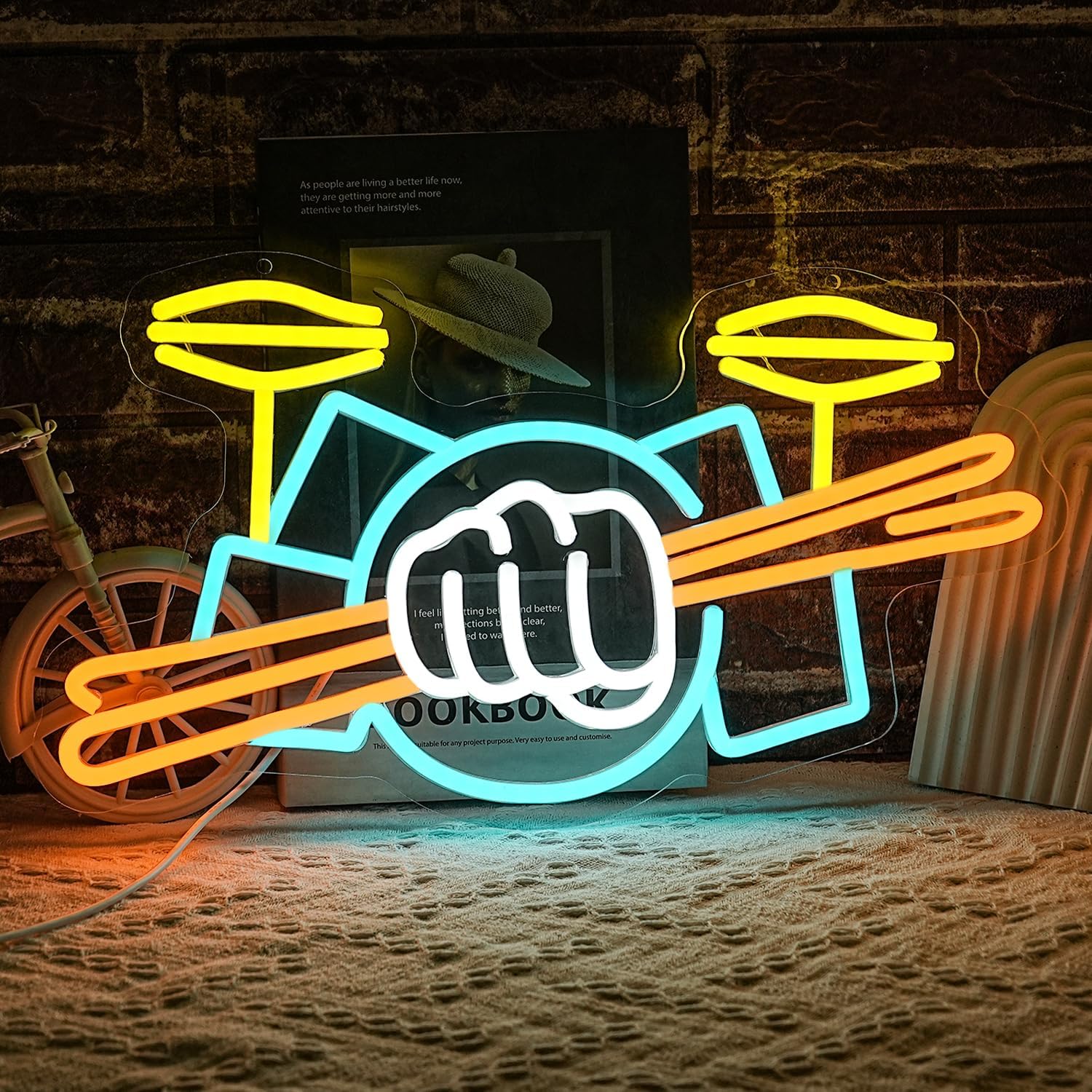 Schlagzeug-Neonschild USB-Betr – Lighting Decoration Ideas Bewertung und Preis