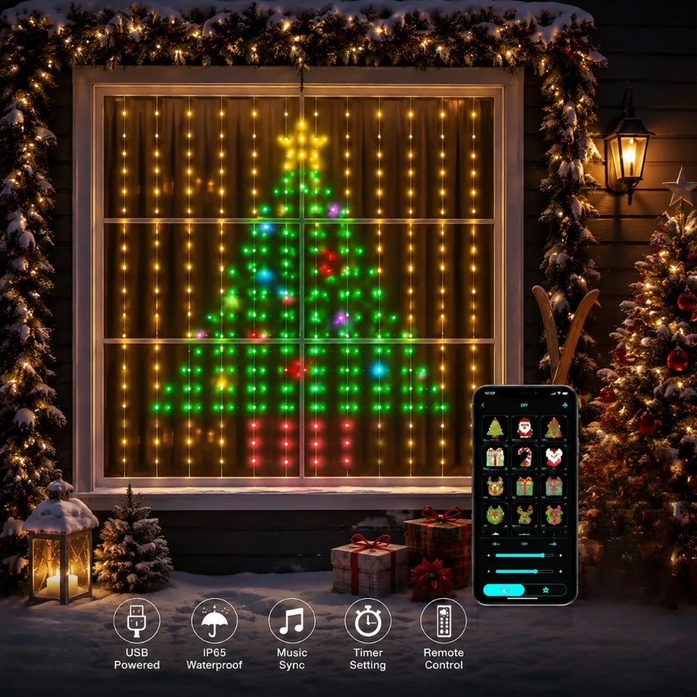 LED-Pixel-Lichtvorhang mit Blu – Lighting Christmas Decor Bewertung und Preis