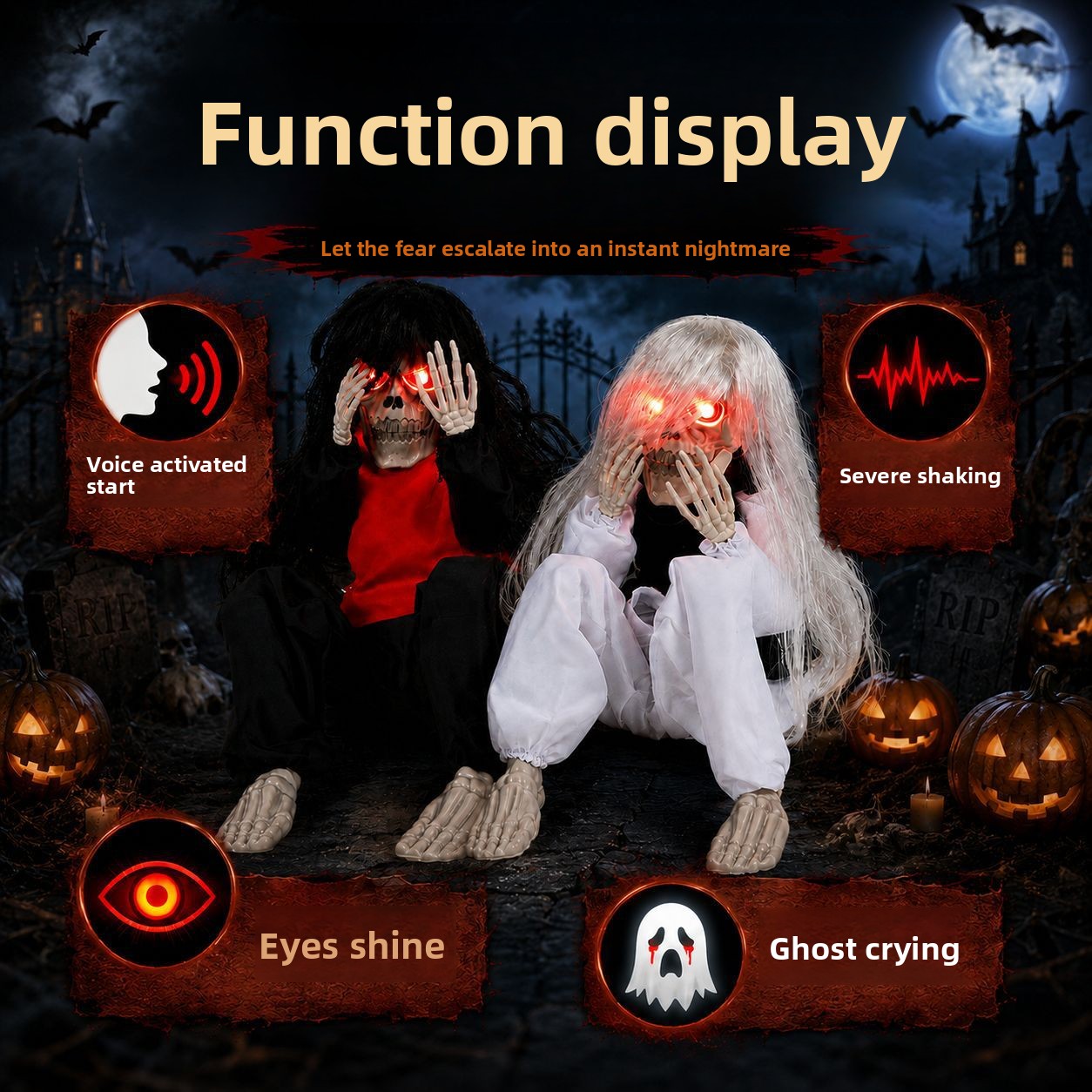 Halloween-Sitzskelett-Dekorati – Up Lighting Decor Bewertung und Preis