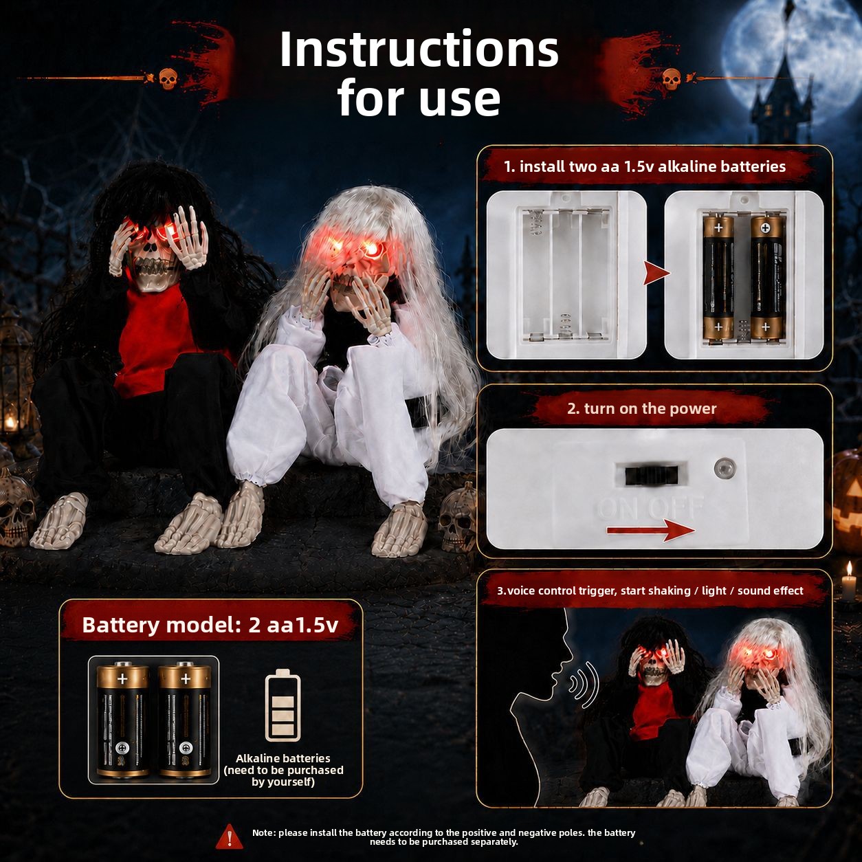 Halloween-Sitzskelett-Dekorati – Up Lighting Decor Bewertung und Preis