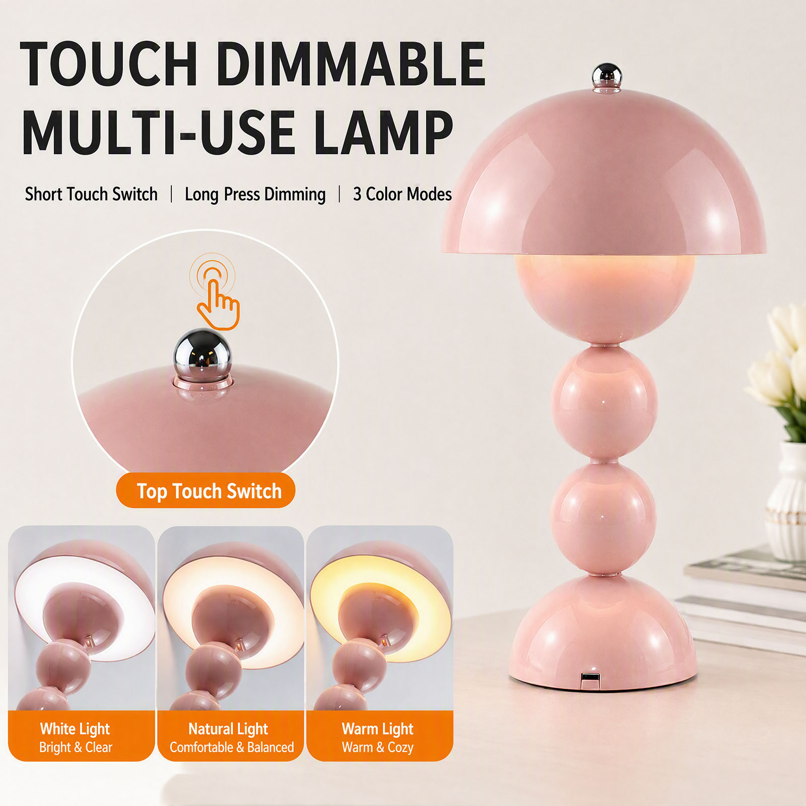 USB-Pilz-LED-Tischlampe mit 3  – Lighting Decor Bedroom Bewertung und Preis